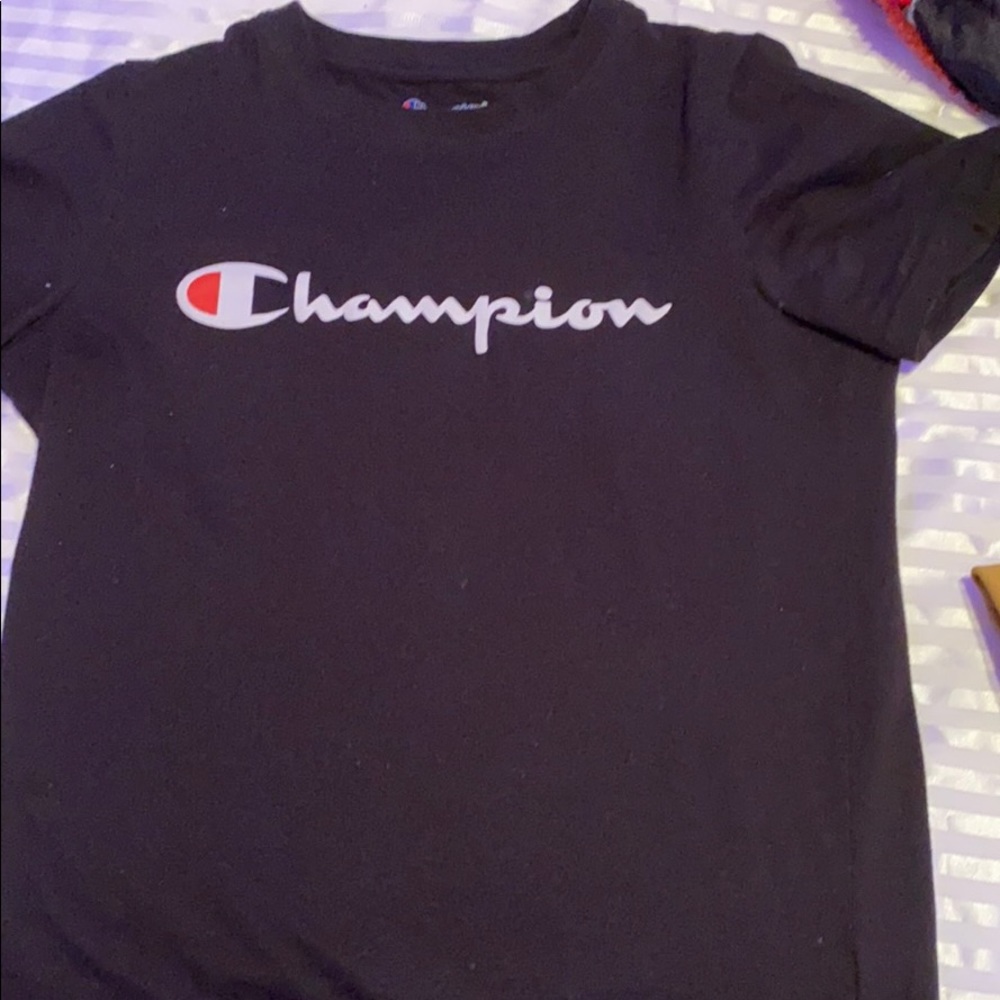 A black champion shirt
